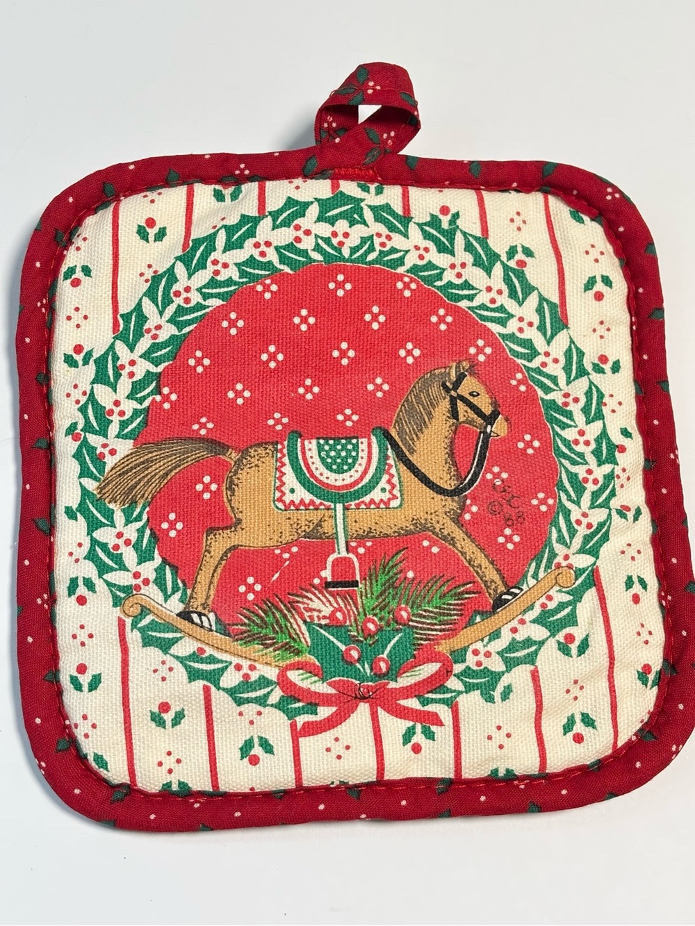 Vintage CSC 1988 Christmas holiday oven mitt hot pad